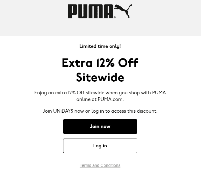 Puma online promo codes online