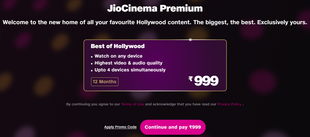 JioCinema Subscription Price 2023