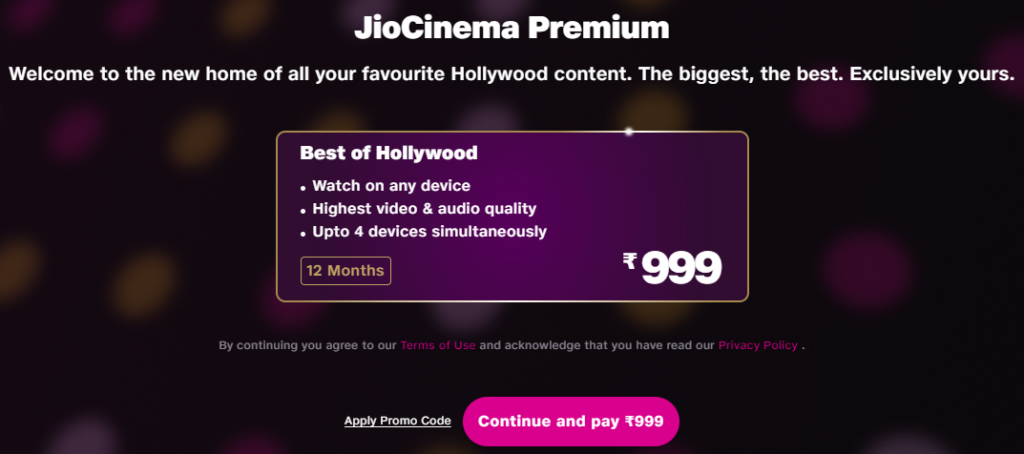 JioCinema Subscription Plans