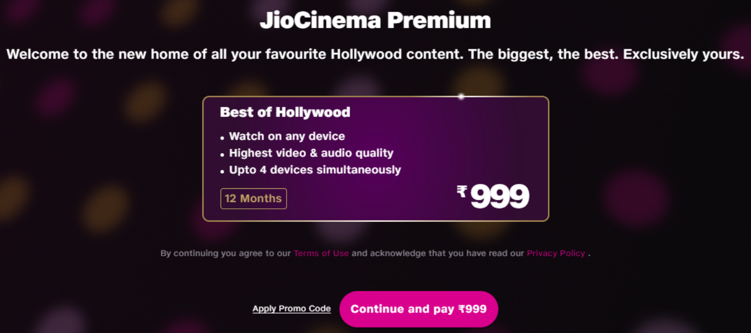 JioCinema Plans Aug 2025 At Lowest Price JioCinema Plan 1536x681 