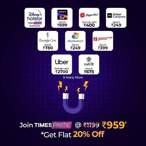 Times Prime Banner - DealsDekho Get JioHotstar Subscription Free with TimesPrime