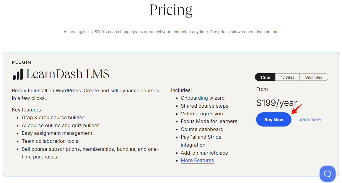 Learndash Pricing Plans