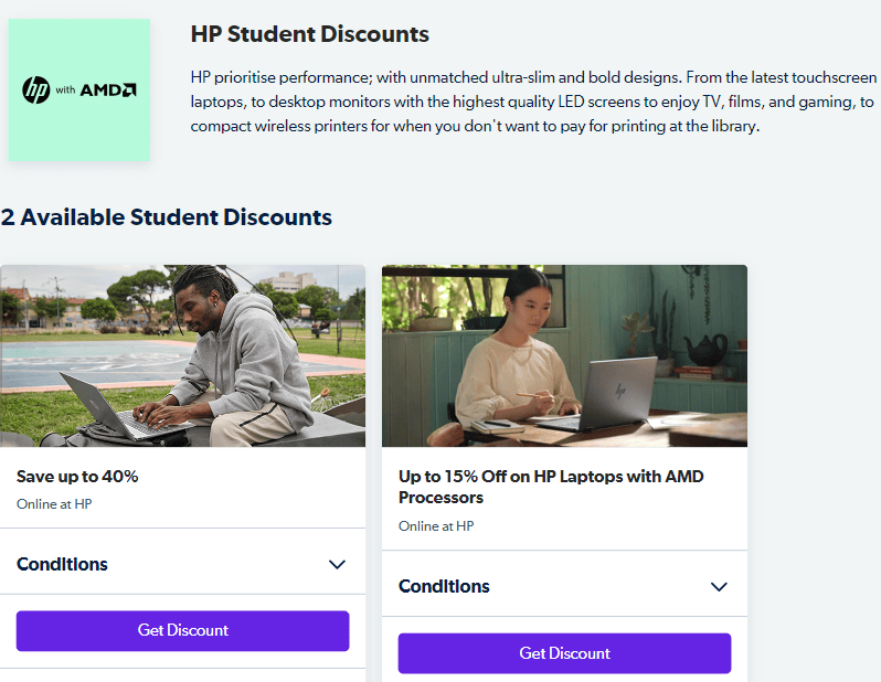 HP Student Discounts Student Beans