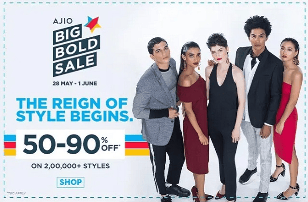 Ajio big bold sale - DealsDekho Ajio big bold sale