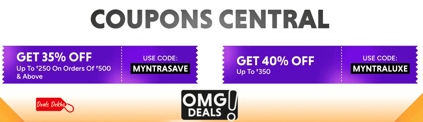 Myntra Coupon Code - DealsDekho Myntra Coupon Code
