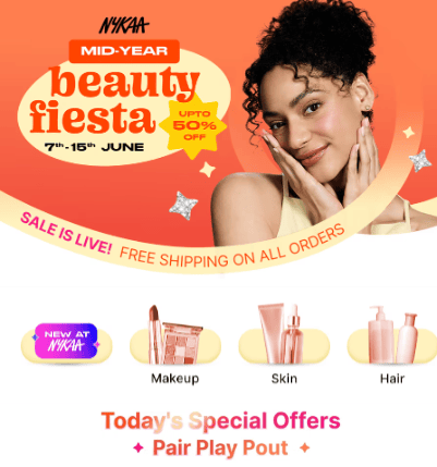 Nykaa MId Year Beauty Sale - DealsDekho Nykaa MId Year Beauty Sale